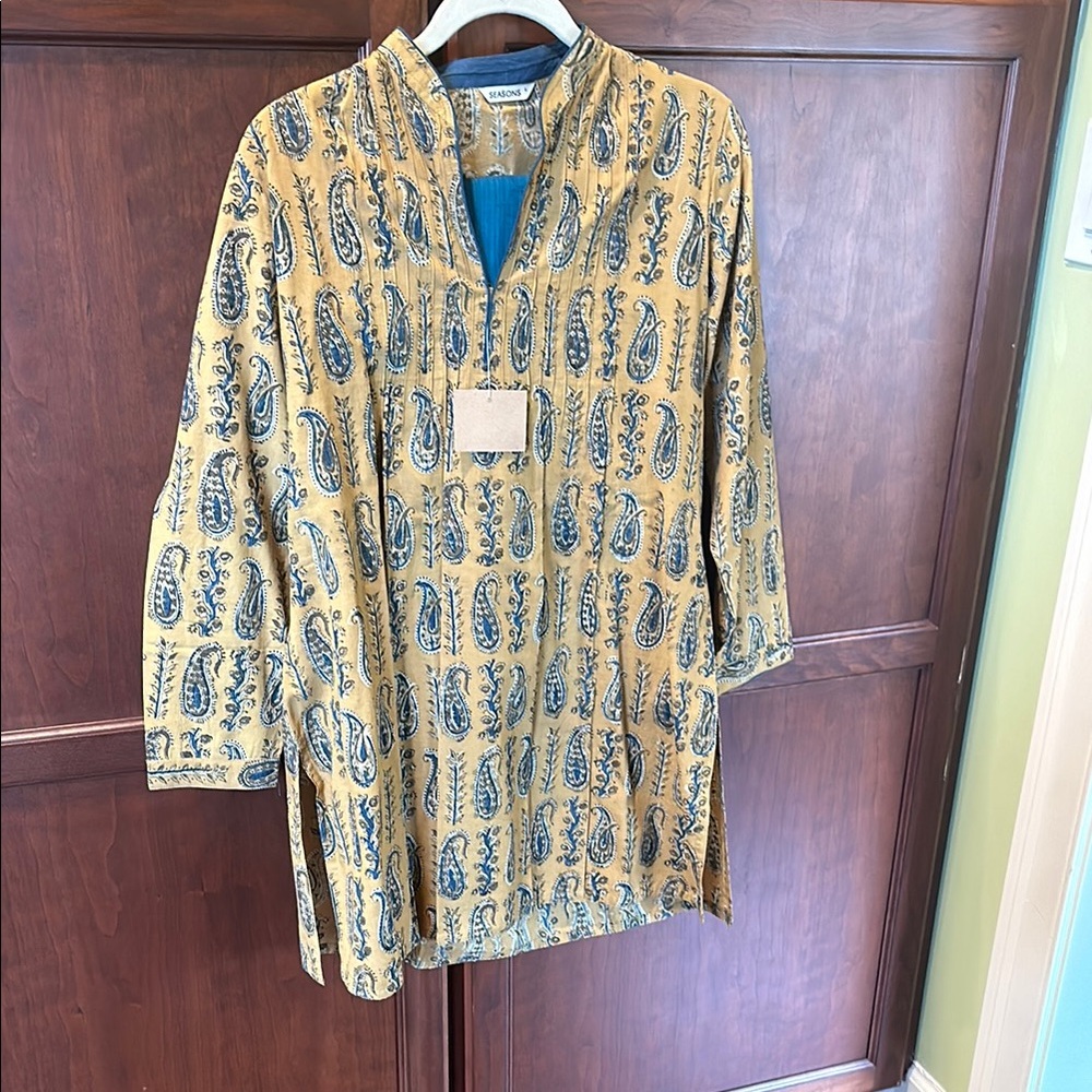 Seasons Brand Kurta with ruching on shoulder/chest, matching Seasons salwar